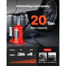 Air Hydraulic Bottle Jack High Lift Jack 20 Ton (44092 lbs) Car Repair Red