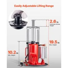 Air Hydraulic Bottle Jack High Lift Jack 20 Ton (44092 lbs) Car Repair Red