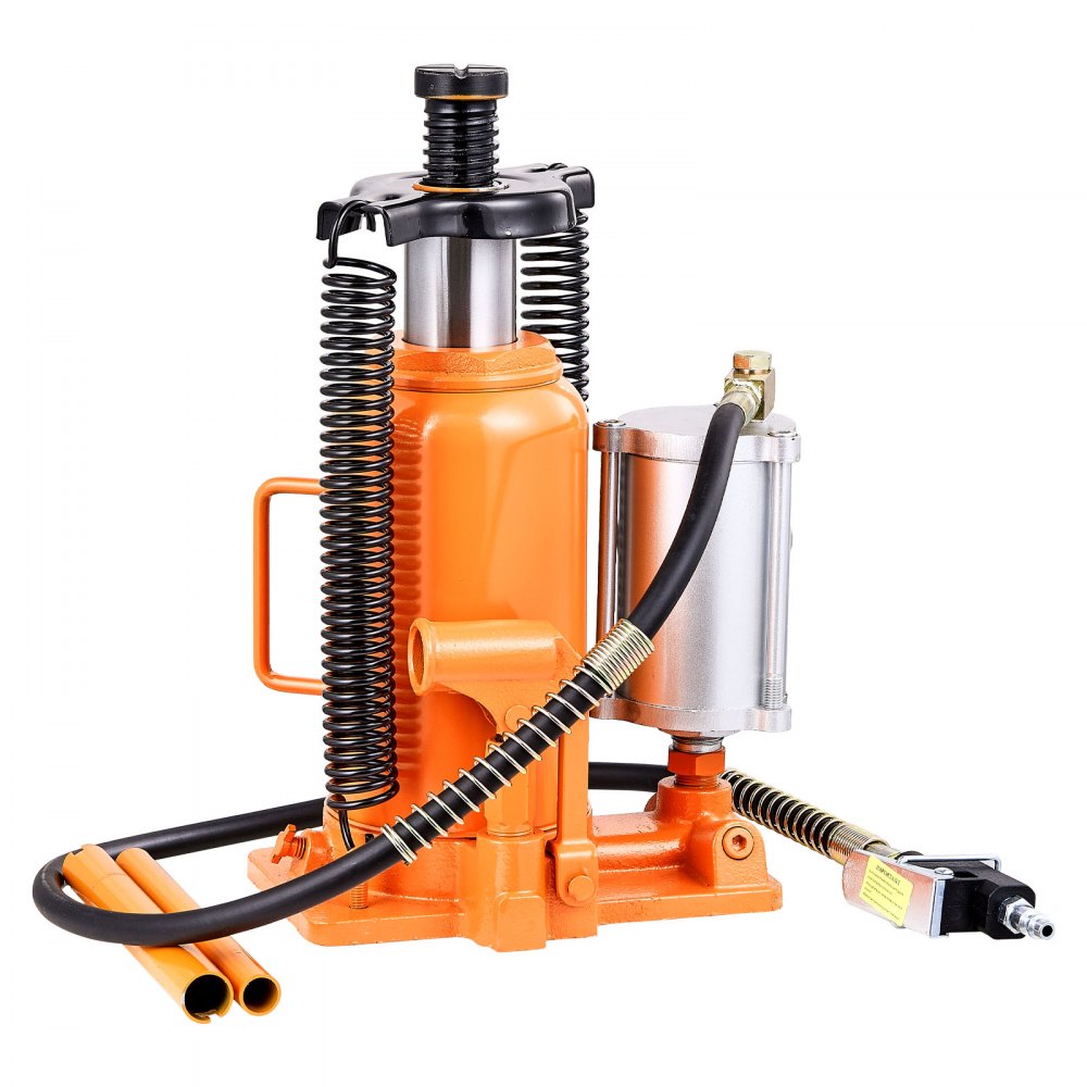 VEVOR Air Hydraulic Bottle Jack, 20 Ton (44092 lbs) Capacity, 260-495 mm Lifting Range, Pneumatic/Manual Heavy Duty Welded Bottle Jack with Pump for SUV, Pickup, Truck, RV, Car Auto Repair, Orange
