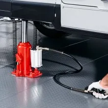 VEVOR Air Hydraulic Bottle Jack, 20 Ton (44092 lbs) Capacity, 10.2-19.5 Inch Lifting Range, Pneumatic/Manual Heavy Duty Welded Bottle Jack with Pump for Car, Pickup, Truck, RV, SUV, Auto Repair, Red