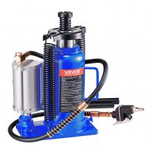 VEVOR Air Hydraulic Bottle Jack, 20 Ton (44092 lbs) Capacity, 10.2-19.5 Inch Lifting Range, Pneumatic/Manual Heavy Duty Welded Bottle Jack with Pump for Car, Pickup, Truck, RV, SUV, Auto Repair, Blue