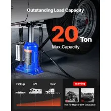 Air Hydraulic Bottle Jack High Lift Jack 20 Ton (44092 lb) Car Repair Blue