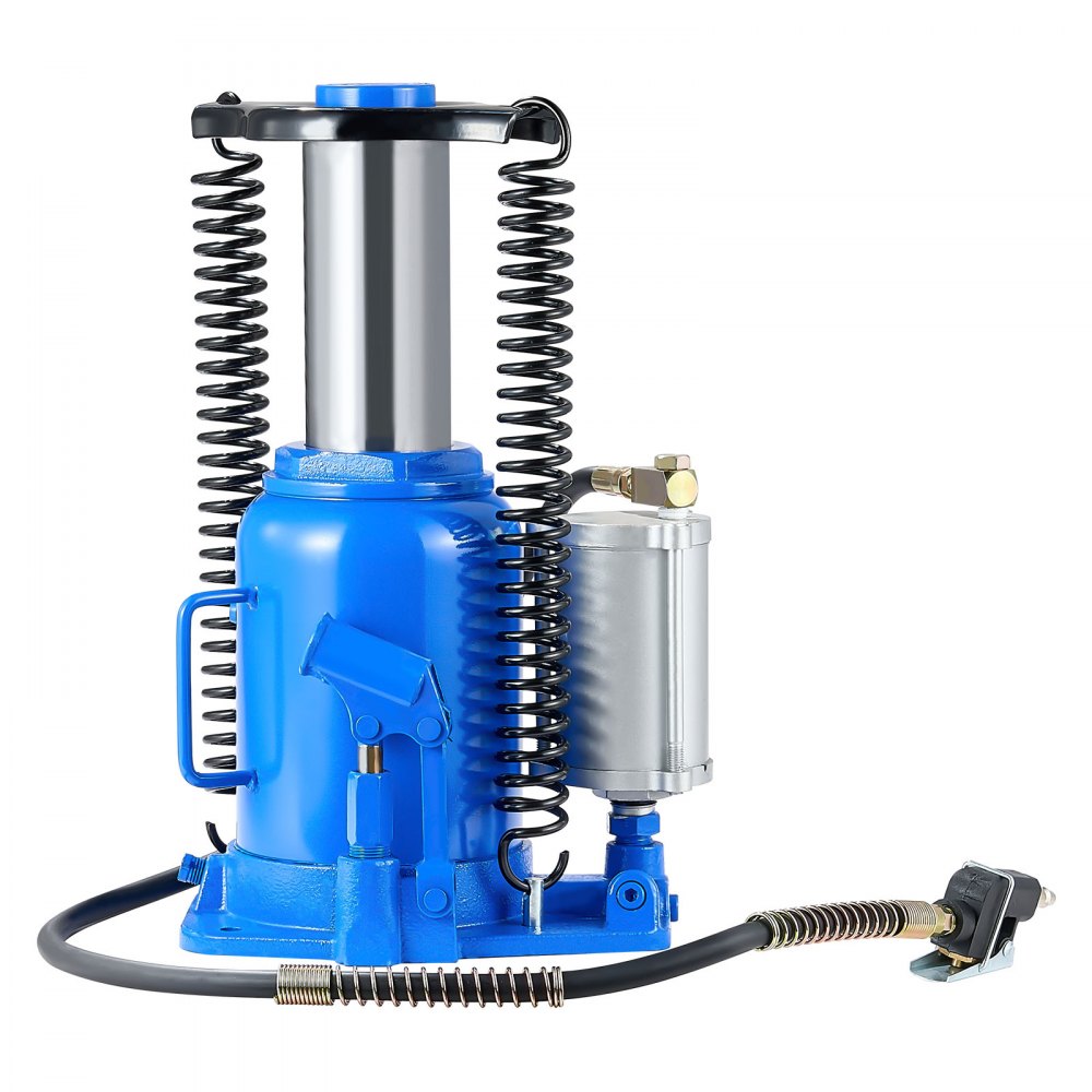 VEVOR Air Hydraulic Bottle Jack, 32 Ton (70546.9 lbs) Capacity, 255-415 mm Lifting Range, Pneumatic/Manual Heavy Duty Welded Bottle Jack with Pump for SUV, Pickup, Truck, RV, Car, Auto Repair, Blue