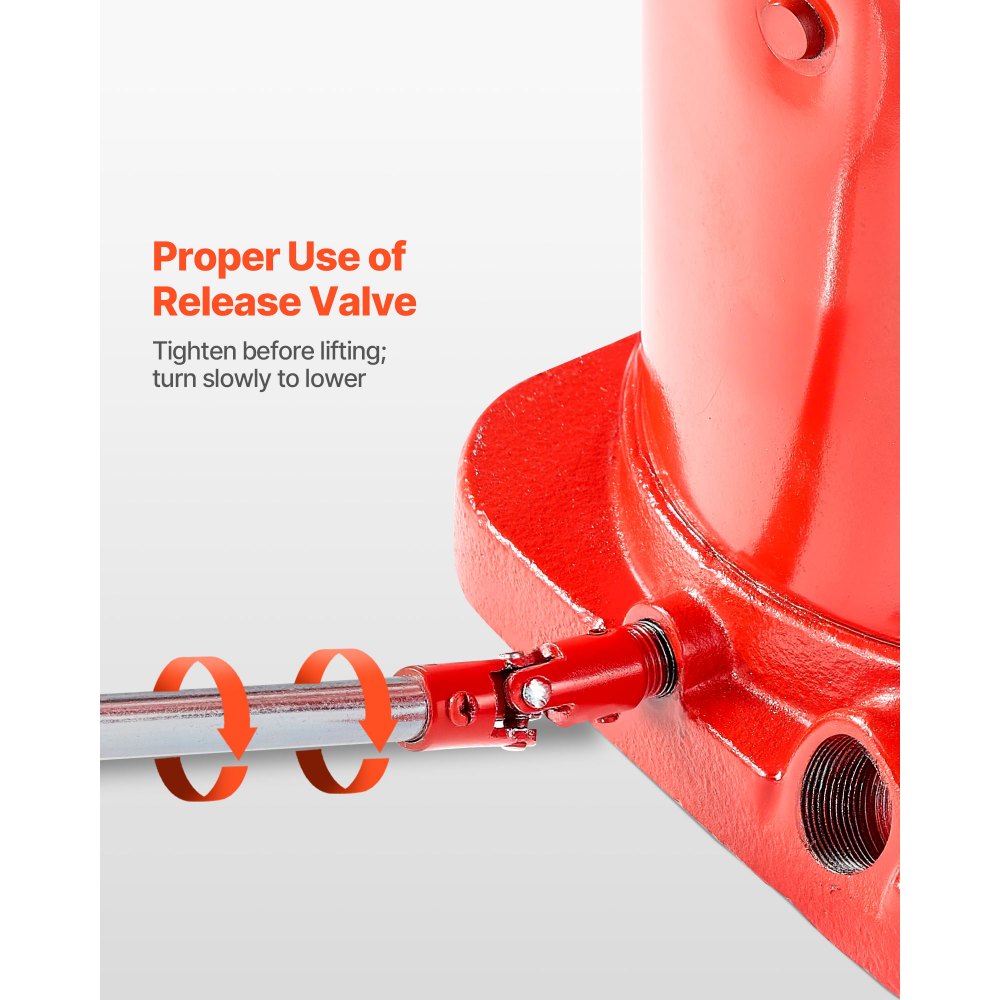 VEVOR Air Hydraulic Bottle Jack, 50 Ton (110231.5 lbs) Capacity, 265-410 mm Lifting Range, Pneumatic/Manual Heavy Duty Welded Bottle Jack with Pump for SUV, Pickup, Truck, RV, Car Auto Repair, Red