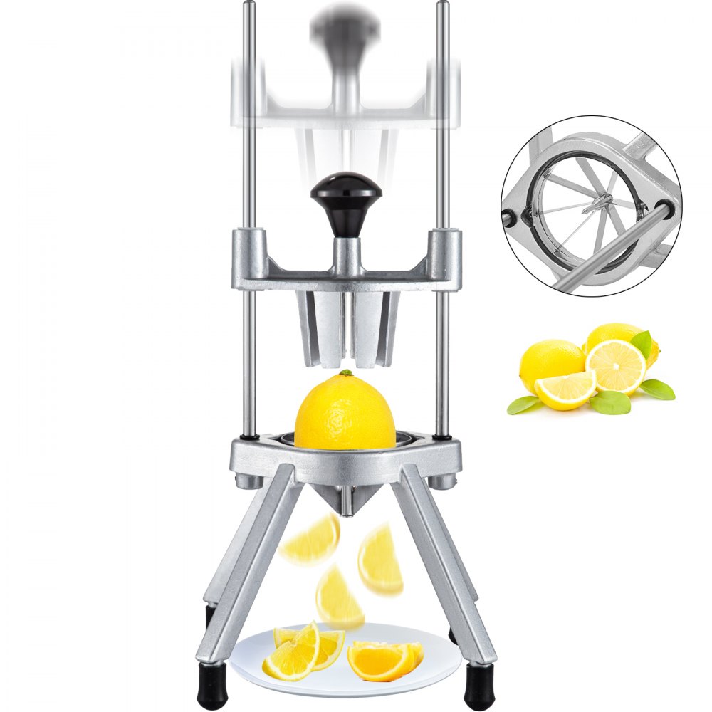 VEVOR Commercial French Fry Cutter with 4-Replacement Blades Lemon