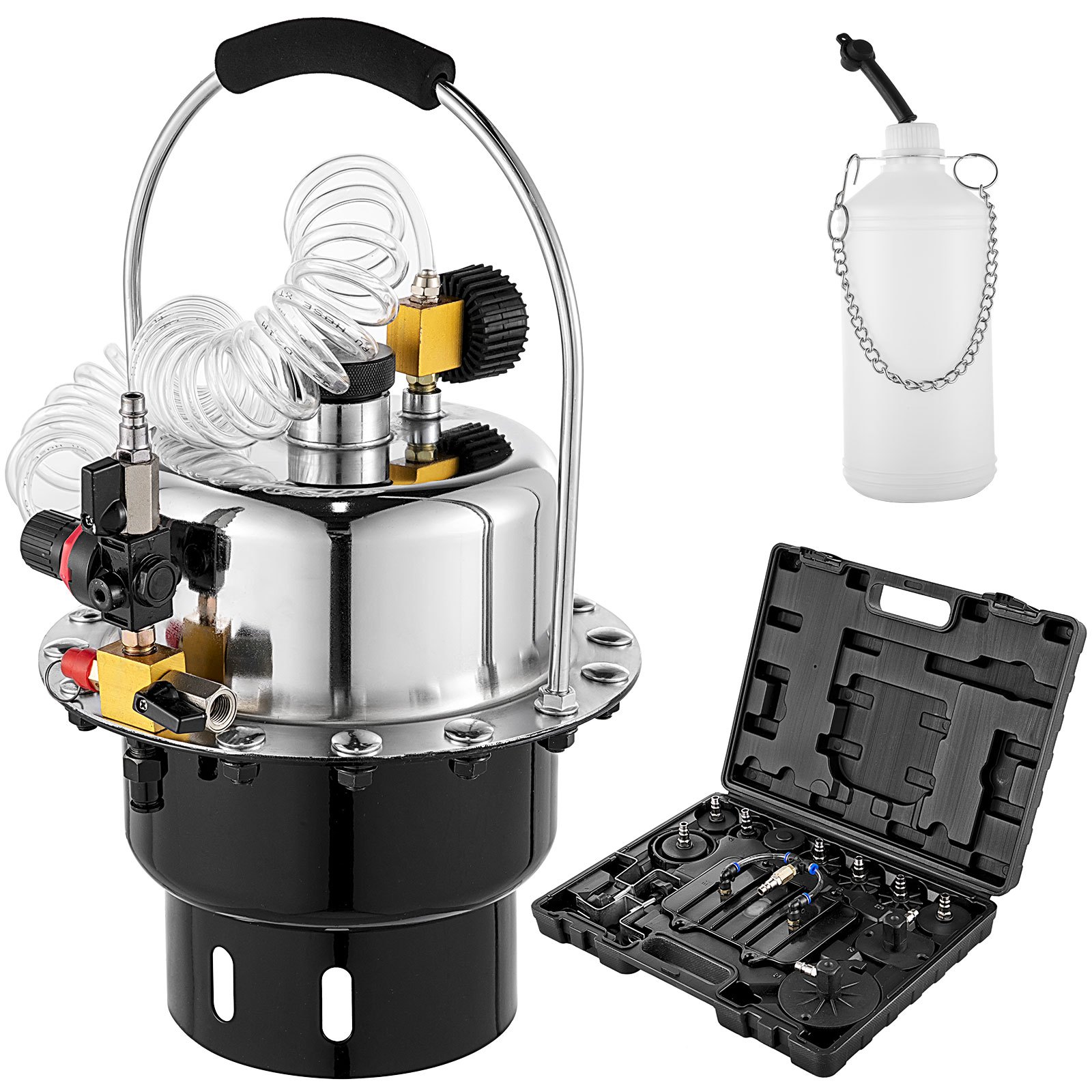 VEVOR Pneumatic Air Pressure Bleeder, Brake Pressure Bleeding Tool Portable Brake and Clutch Bleeder Valve System Kit Garage Workshop Mechanics Brake Oil and Fluid Extractor Bleeder Tool