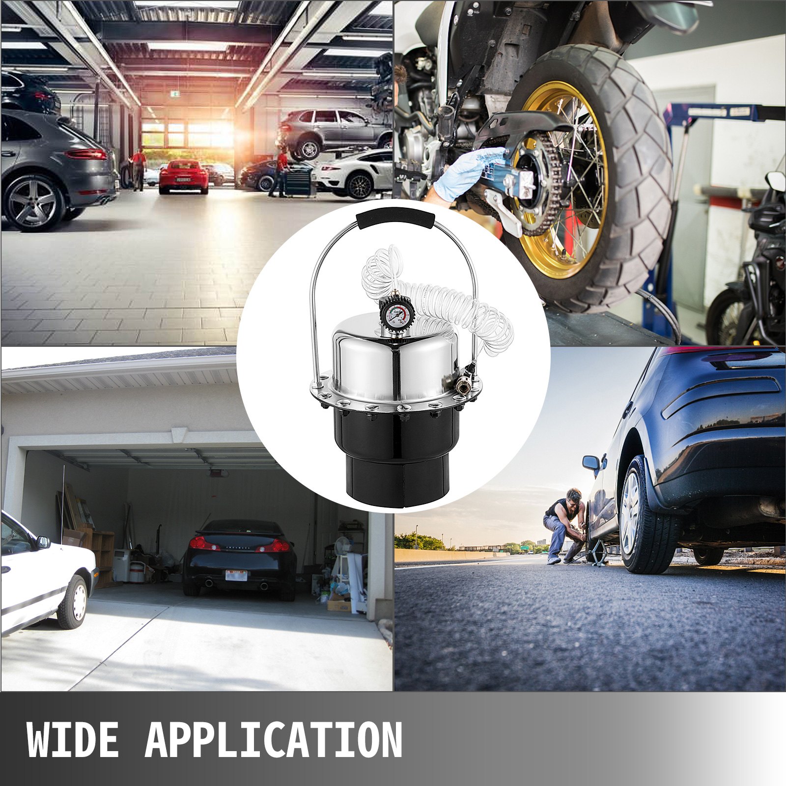 VEVOR Pneumatic Air Pressure Bleeder, Brake Pressure Bleeding Tool Portable Brake and Clutch Bleeder Valve System Kit Garage Workshop Mechanics Brake Oil and Fluid Extractor Bleeder Tool