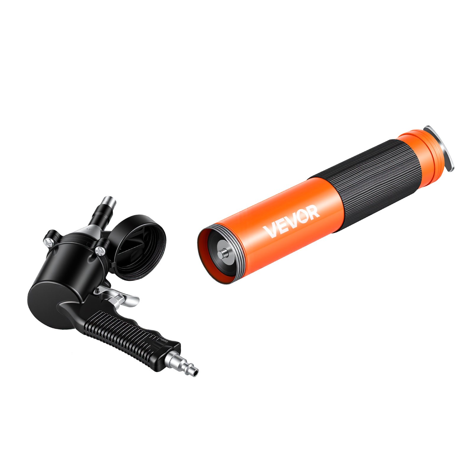 VEVOR Grease Gun, 6000 PSI High Pressure, Heavy Duty Pistol Grip Grease Gun Kit with 0.4 L Capacity, Includes 45.7 cm Flex Hose, 1 Extension Rigid Pipe and 2 Flat Nozzles for Automotive, Marine