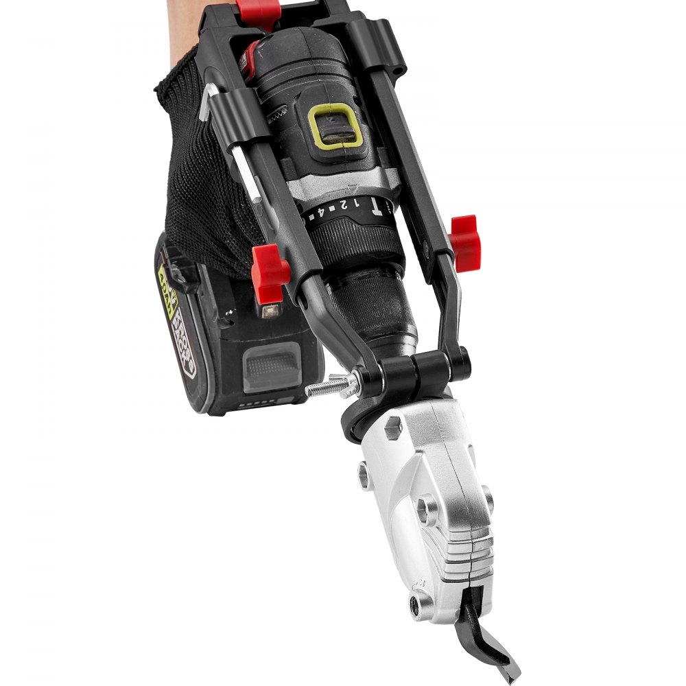 VEVOR Metal Cutter Drill Attachment, Metal Shears Attachment with 360 Degree Pivoting Head, for Cutting Max. 21 GA Stainless Steel, 18 GA Galvanized Steel, and 14 GA Aluminum Metal Sheets