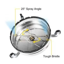VEVOR Surface Cleaner, 4000 psi Pressure Surface Cleaner, 16" Pressure Washer Surface Cleaner 1/4" QC Pressure Washing Surface Cleaner Stainless Steel Pressure Cleaner for Decks with Twin Rotary Arm