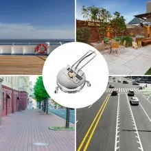 VEVOR Surface Cleaner, 4000 psi Pressure Surface Cleaner, 16" Pressure Washer Surface Cleaner 1/4" QC Pressure Washing Surface Cleaner Stainless Steel Pressure Cleaner for Decks with Twin Rotary Arm