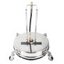 VEVOR surface cleaner with metal frame and wheels, black hose at the center.