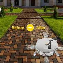 VEVOR Surface Cleaner, 4000 psi Pressure Surface Cleaner, 18" Pressure Washer Surface Cleaner 1/4" QC Pressure Washing Surface Cleaner Stainless Steel Pressure Cleaner for Decks with Twin Rotary Arm