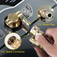 VEVOR Surface Cleaner, 4000 psi Pressure Surface Cleaner, 18" Pressure Washer Surface Cleaner 1/4" QC Pressure Washing Surface Cleaner Stainless Steel Pressure Cleaner for Decks with Twin Rotary Arm