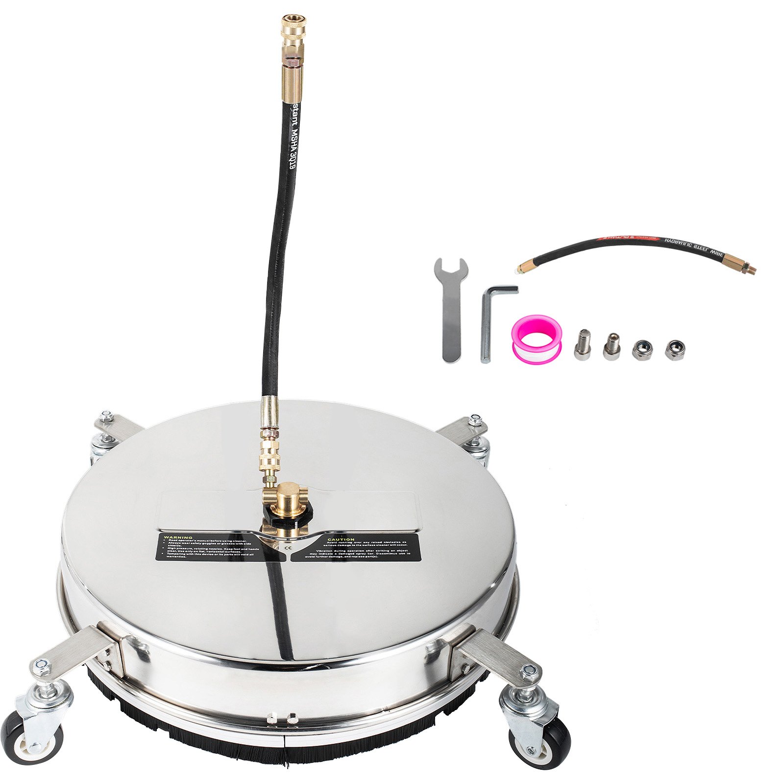 VEVOR Surface Cleaner, 4000 psi Pressure Surface Cleaner, 18" Pressure Washer Surface Cleaner 1/4" QC Pressure Washing Surface Cleaner Stainless Steel Pressure Cleaner for Decks with Twin Rotary Arm