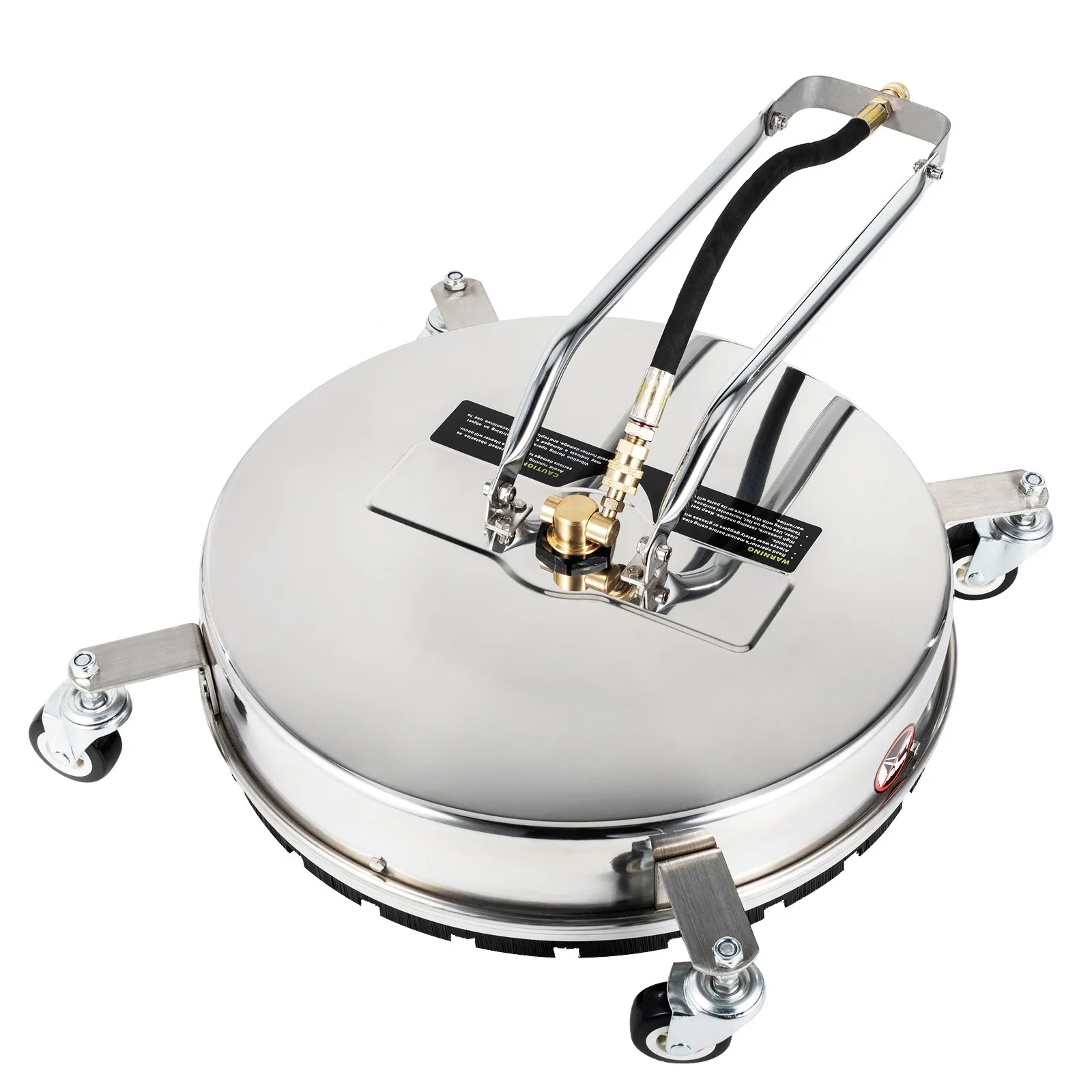 VEVOR surface cleaner with stainless steel body and caster wheels for easy maneuvering.