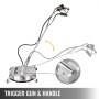 VEVOR Surface Cleaner 18 inch Flat Surface Cleaner for Pressure Washer 4000psi Pressure with 3/8 Quick Connector Surface Cleaner W/ Casters 10.5GPM Stainless Steel Rotating Rod & 3 Nozzle for Patio