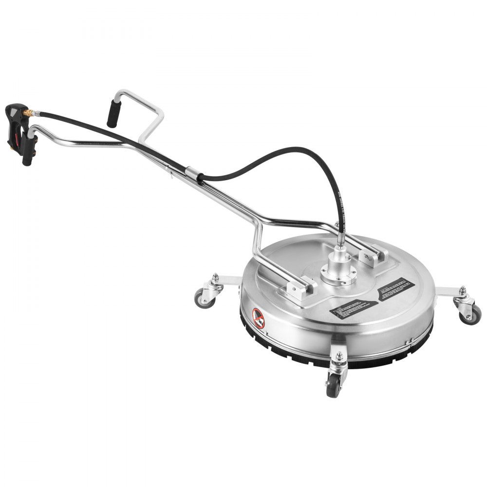 VEVOR Surface Cleaner 20 inch Flat Surface Cleaner for Pressure Washer 4000psi Pressure with 3/8 Quick Connector Surface Cleaner with Casters 10.5GPM Stainless Steel Rotating Rod & 3 Nozzle for Patio