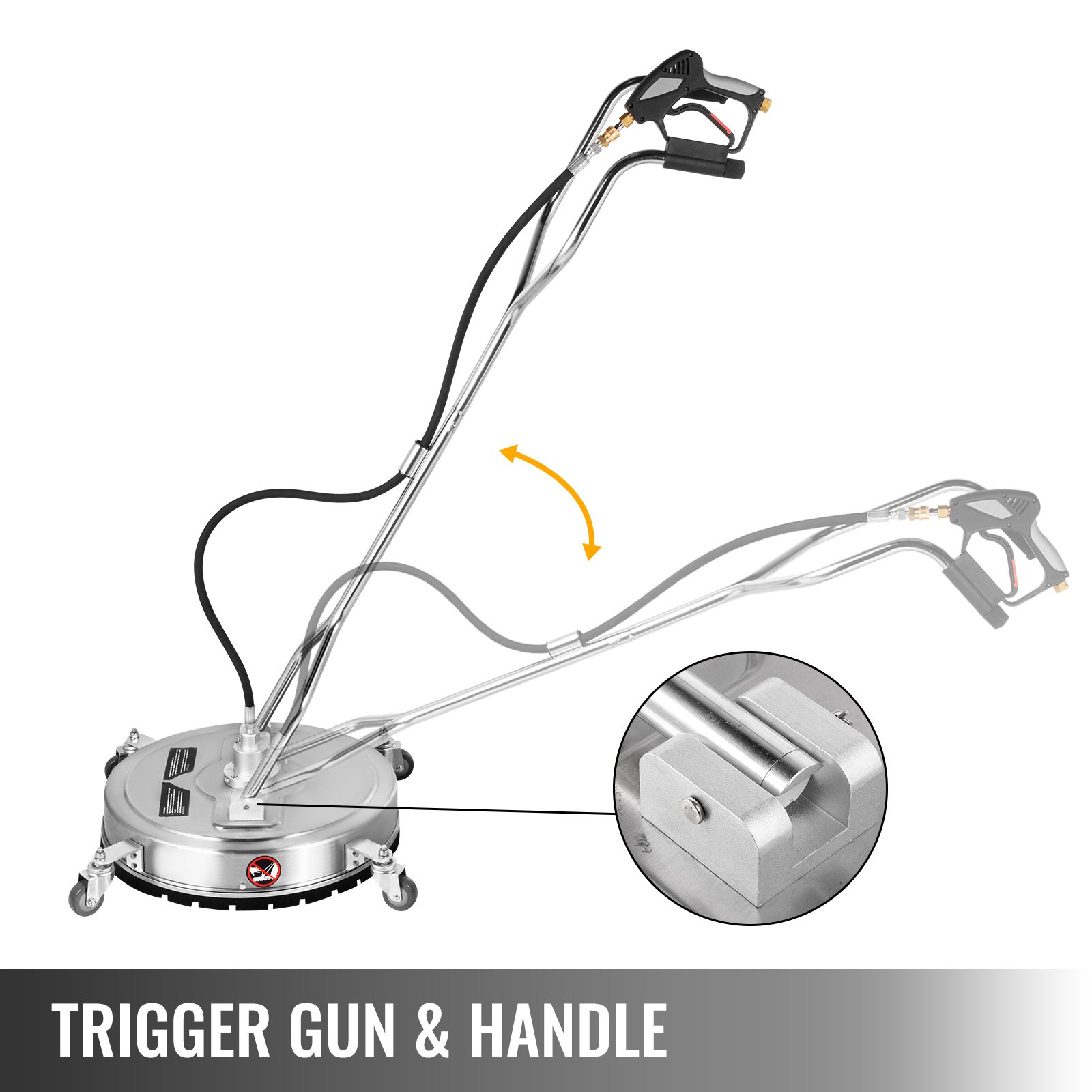 VEVOR surface cleaner with adjustable trigger gun and handle, showcasing features.