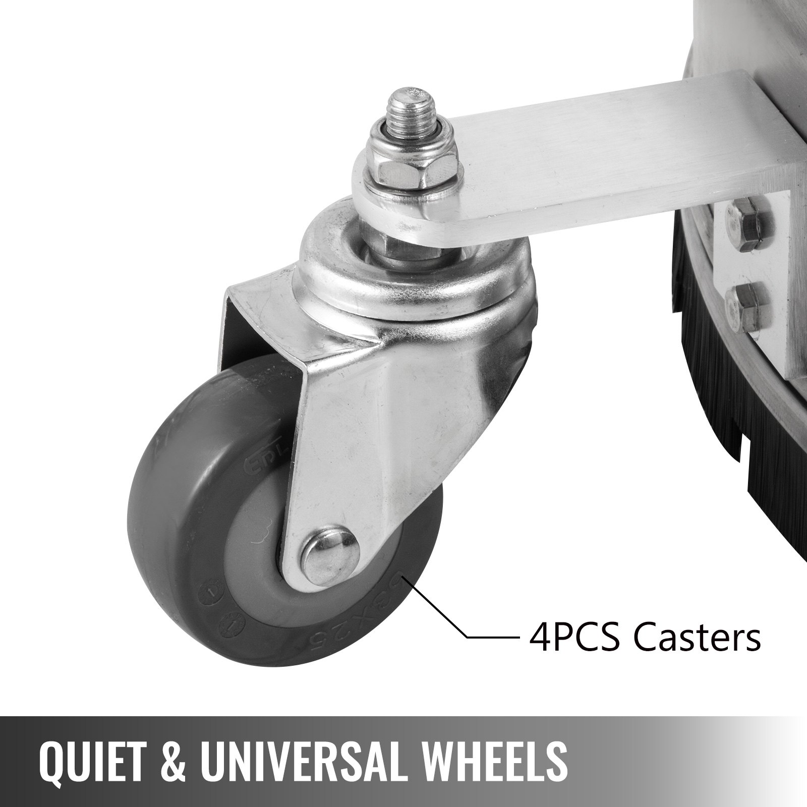 VEVOR surface cleaner with 4pcs quiet and universal wheels.