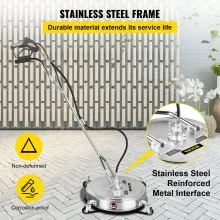 VEVOR Surface Cleaner 21 Inch Pressure Flat Surface Cleaning 4000 PSI Max Working Pressure Flat Surface Cleaner Stainless Steel Rotating Surface Cleaner with Wheels Power Washer Floor Scrubber