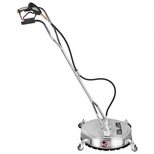 VEVOR Surface Cleaner 22inch Flat Surface Cleaner for Pressure Washer 4000psi Pressure with 3/8 Quick Connector Surface Cleaner W/ Casters 10.5GPM Stainless Steel Rotating Rod & 3 Nozzle for Patio