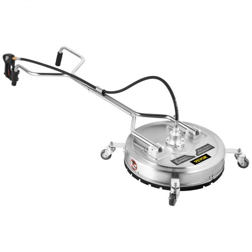 VEVOR  24 Inch Surface Cleaner Pressure Flat Surface Cleaning 4000 PSI Max Working Pressure Flat Surface Cleaner Stainless Steel Rotating Surface Cleaner with Wheels Power Washer Floor Scrubber