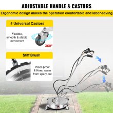 VEVOR Pressure Washer Surface Cleaner, 50.8 cm, Max. 4000 PSI Pressure by 2 Nozzles for Cleaning Driveways, Sidewalks, Stainless Steel Frame w/ Rotating Dual Handle, Wheels, Fit for 9.525 mm Quick Connector