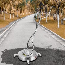 VEVOR Pressure Washer Surface Cleaner, 50.8 cm, Max. 4000 PSI Pressure by 2 Nozzles for Cleaning Driveways, Sidewalks, Stainless Steel Frame w/ Rotating Dual Handle, Wheels, Fit for 9.525 mm Quick Connector