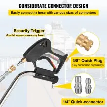 VEVOR Pressure Washer Surface Cleaner, 20'', Max. 4000 PSI Pressure by 2 Nozzles for Cleaning Driveways, Sidewalks, Stainless Steel Frame w/Rotating Dual Handle, Wheels, Fit for 3/8'' Quick Connector