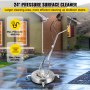 VEVOR Pressure Washer Surface Cleaner, 24'', Max. 4000 PSI Pressure by 2 Nozzles for Cleaning Driveways, Sidewalks, Stainless Steel Frame w/ Rotating Dual Handle, Wheels, Fit for 3/8'' Quick Connector