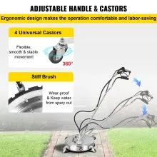 VEVOR Pressure Washer Surface Cleaner, 24'', Max. 4000 PSI Pressure by 2 Nozzles for Cleaning Driveways, Sidewalks, Stainless Steel Frame w/ Rotating Dual Handle, Wheels, Fit for 3/8'' Quick Connector
