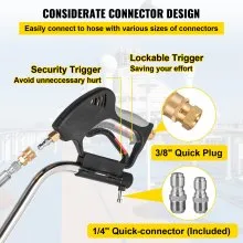 VEVOR Pressure Washer Surface Cleaner, 24'', Max. 4000 PSI Pressure by 2 Nozzles for Cleaning Driveways, Sidewalks, Stainless Steel Frame w/ Rotating Dual Handle, Wheels, Fit for 3/8'' Quick Connector