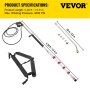 VEVOR Telescoping Pressure Washer Wand, 20 ft 5-Section Length Adjustable, Max. 4000 PSI Pressure, Fit for 3/8'' Quick Connection w/ Extension Wand, 5 Spray Nozzles, Belt, for Roof, Fence, Gutter