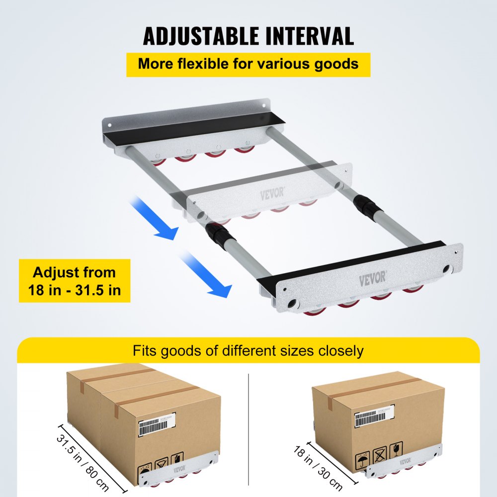 VEVOR Furniture Moving Dolly Heavy Duty Dolly 76 x 47 cm Dolly Mover 850 kg