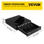 Cash Register Drawer, 13\" 12 V, for POS System with 4 Bill 5 Coin Cash Tray, Removable Coin Compartment & 2 Keys Included, RJ11/RJ12 Cable for Supermarket, Bar, Coffee Shop, Restaurant