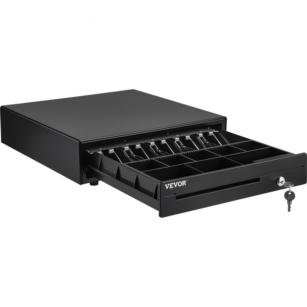 VEVOR Cash Register Drawer, 16\" 12 V, for POS System with 5 Bill 8 Coin Cash Tray, Movable Coin Compartment & 2 Keys Included, RJ11/RJ12 Cable for Supermarket, Bar, Coffee Shop, Restaurant (USD Only)