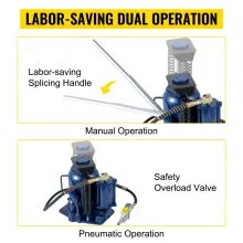 VEVOR Air Hydraulic Bottle Jack 32 Ton(70550lbs) Manual Auto Truck RV Repair