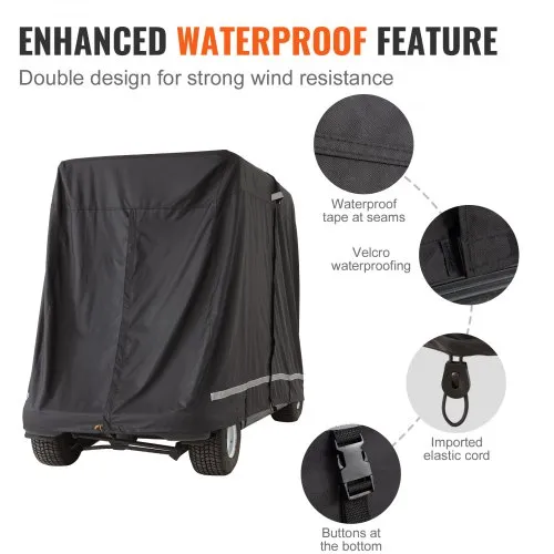 VEVOR 2+2 Passenger Golf Cart Cover, 600D Polyester Full Cover