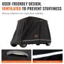 VEVOR 2+2 Passenger Golf Cart Cover, 600D Polyester Full Cover, Suitable for 2+2 Seats Golf Carts, Waterproof, Sunproof, and Dustproof Outdoor Golf Cart Cover with Three Zipper Doors, Black