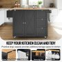 VEVOR Kitchen Island Cart Rolling Storage Cabinet on Wheel com gaveta e prateleiras