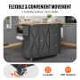 VEVOR Kitchen Island Cart Rolling Storage Cabinet on Wheel with Drawer & Shelves