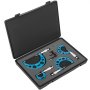 VEVOR Outside Micrometer Sæt, 0-4" Maskinist mikrometer, 0,0001" Graduation Micrometer Sæt, 4 stk Maskinist Værktøjssæt, Alloy Precision Micrometer, Laser-ætset mikrometer standard sæt med monteret etui