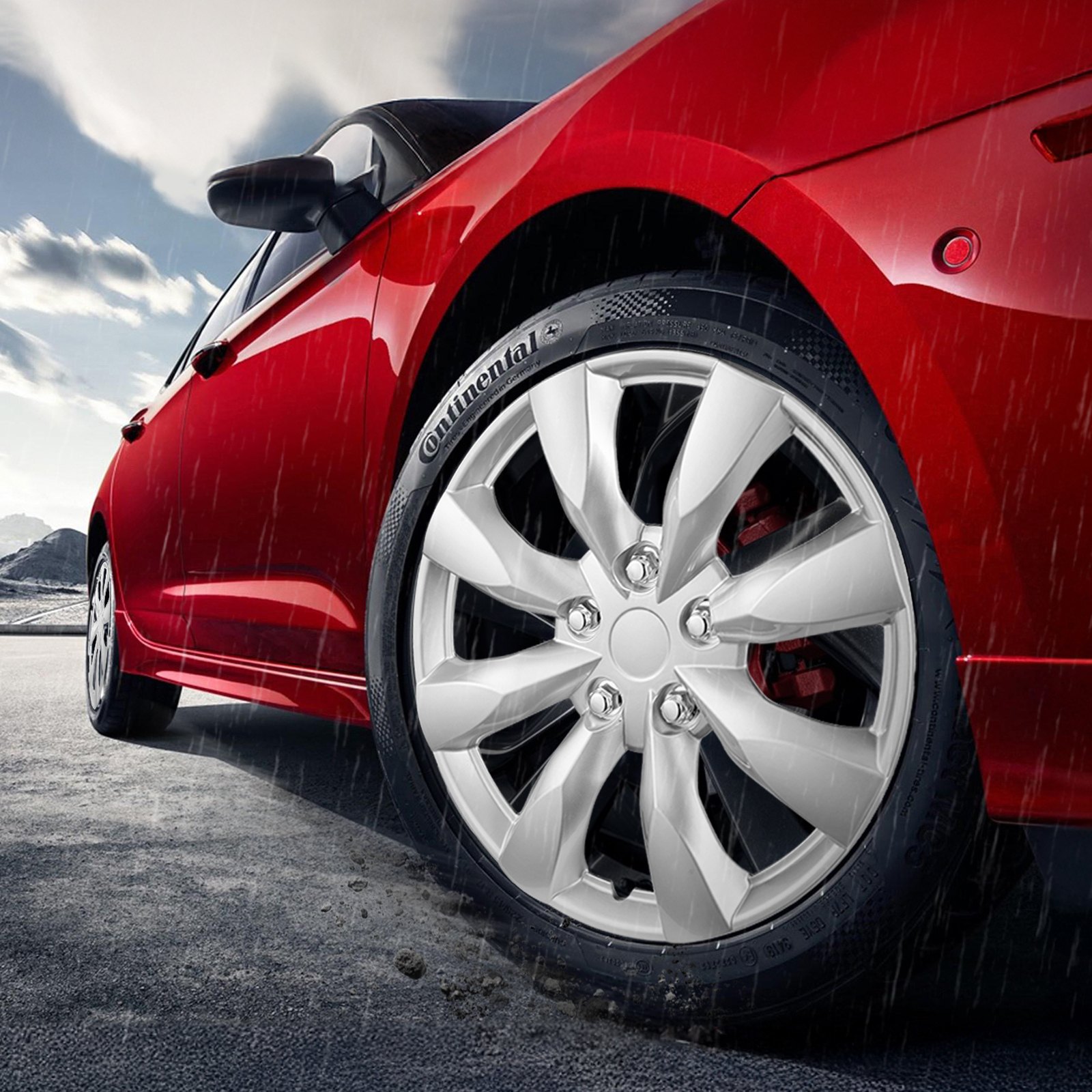 VEVOR Wheel Rim Cover Hubcaps, 16 in Diameter, Sturdy & Durable Scratch-Resistant Hubcap with Snap & Valve Nozzle Hole, ABS & PC Hubcap with High Rigidity & Less Wind Drag, Fits for All Weather Use