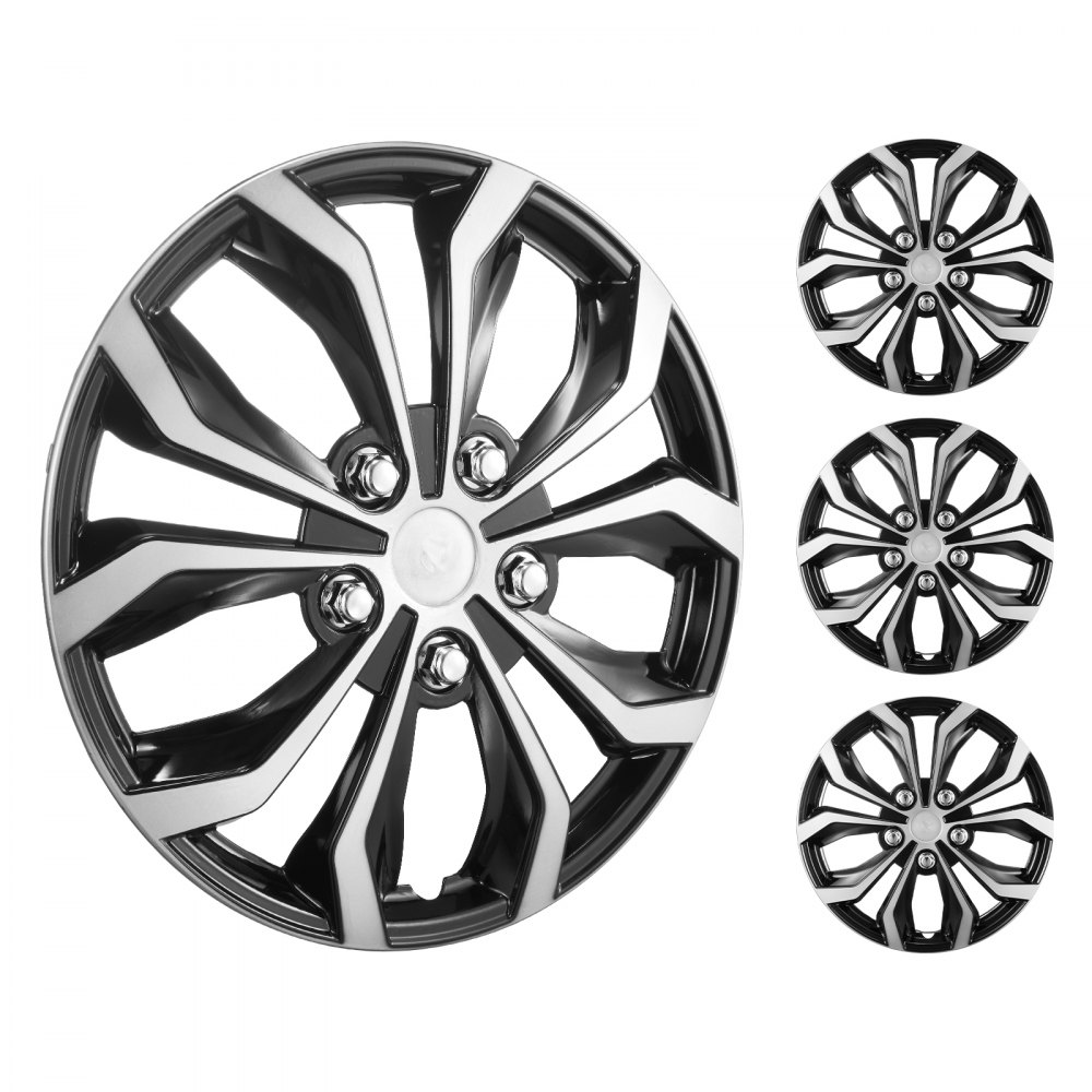 VEVOR 15" Wheel Rim Cover Hubcaps Set of 4 Sturdy Hubcap for All Weather Use