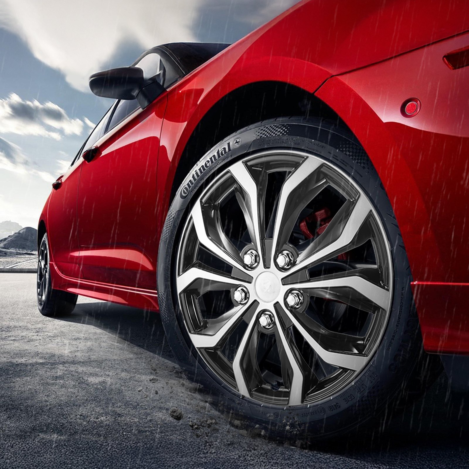 VEVOR Wheel Rim Cover Hubcaps, 15 in Diameter, Sturdy & Durable Scratch-Resistant Hubcap with Snap & Valve Nozzle Hole, ABS & PC Hubcap with High Rigidity & Less Wind Drag, Fits for All Weather Use