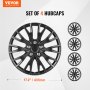 VEVOR 16" Wheel Rim Cover Hubcaps Set of 4 Sturdy Hubcap for All Weather Use