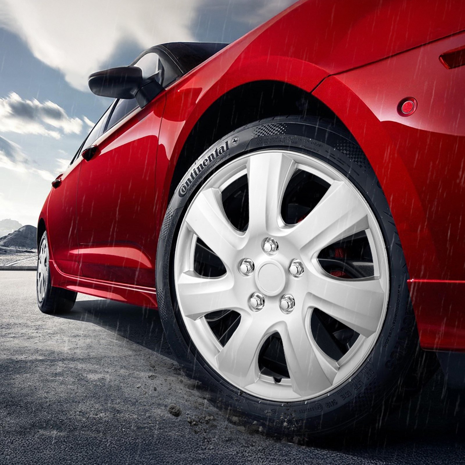 VEVOR Wheel Rim Cover Hubcaps, 16 in Diameter, Sturdy & Durable Scratch-Resistant Hubcap with Snap & Valve Nozzle Hole, ABS & PC Hubcap with High Rigidity & Less Wind Drag, Fits for All Weather Use