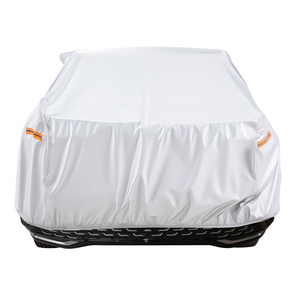 VEVOR Car Cover, Car Cover Waterproof for Mid Size European Sedan Cars Models, Custom-fit All Weather Sun Rain Wind Dust Snow Protection Full Exterior Covers with Door Zipper and Cotton Lining, Silver