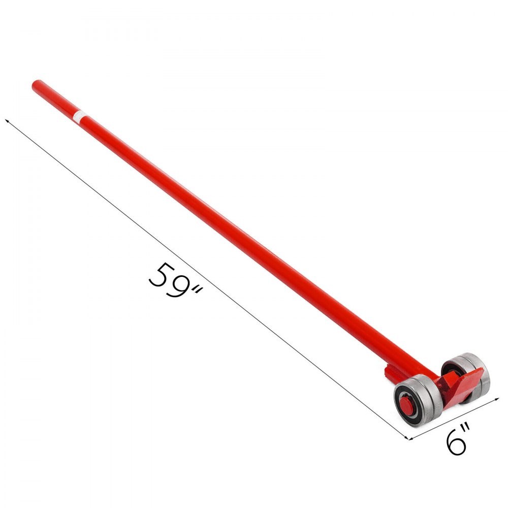 Pry Lever Bar 2pcs 5ft Long Handle 6600lbs/3t Capacity W/ Wheels